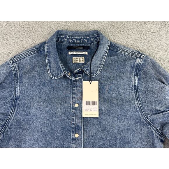 Scotch and Soda Amsterdams Blauw Matchy Matchy denim SS button down size Medium - Picture 2 of 15